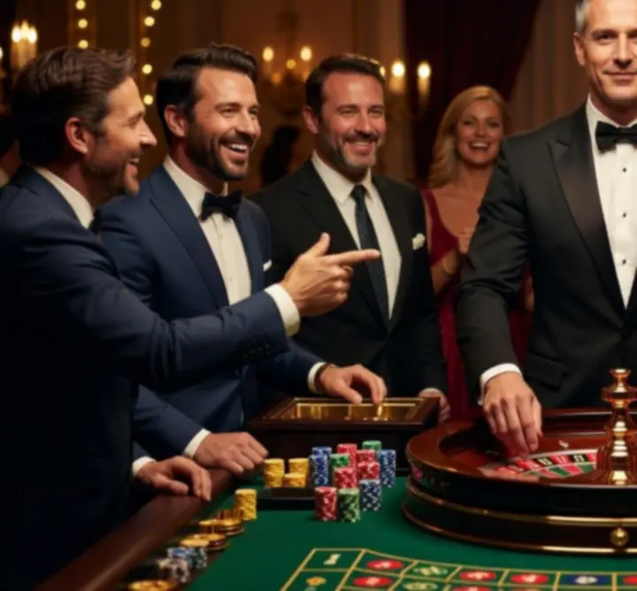 Krupier prowadzący ruletkę podczas eleganckiego wieczornego wydarzenia